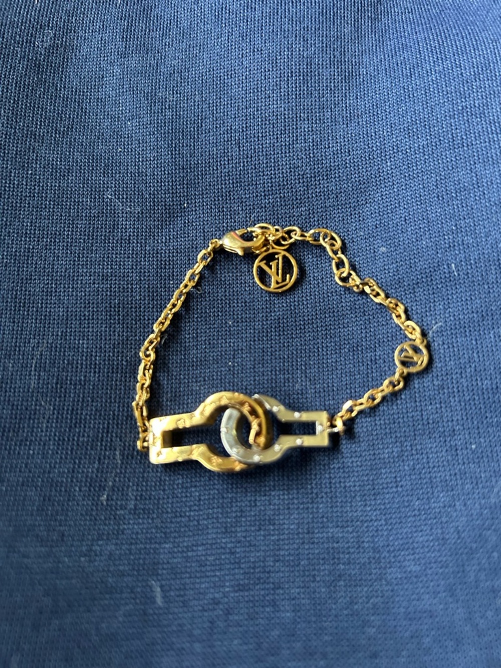 Louis Vuitton Gold and Black Link Bracelet